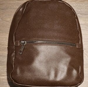 Zara Smart Backpack Brown Faux Leather